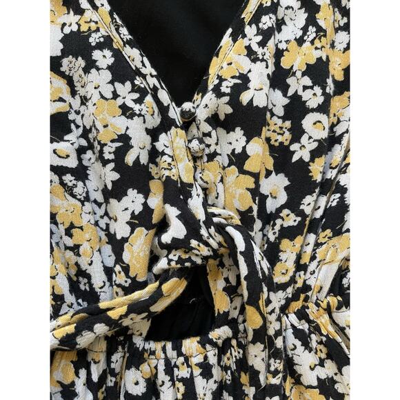 Abercrombie & Fitch Floral High-Low Flare Midi Dress Pocket Boho Bohemian XS - Picture 7 of 15